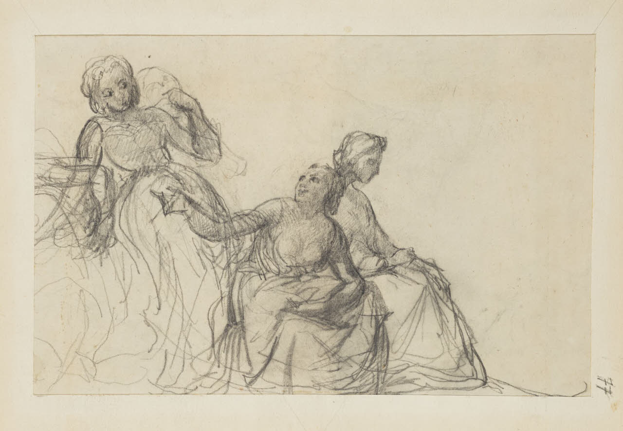 Composizione con figure femminili, Composizione con figure femminili (disegno) di Durini, Alessandro (sec. XIX)