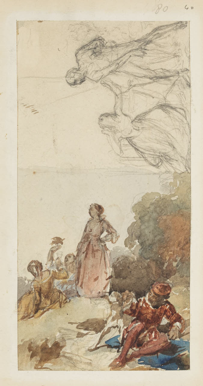 Studio per composizione e schizzo, Studio per composizione e schizzo (disegno) di Durini, Alessandro (sec. XIX)