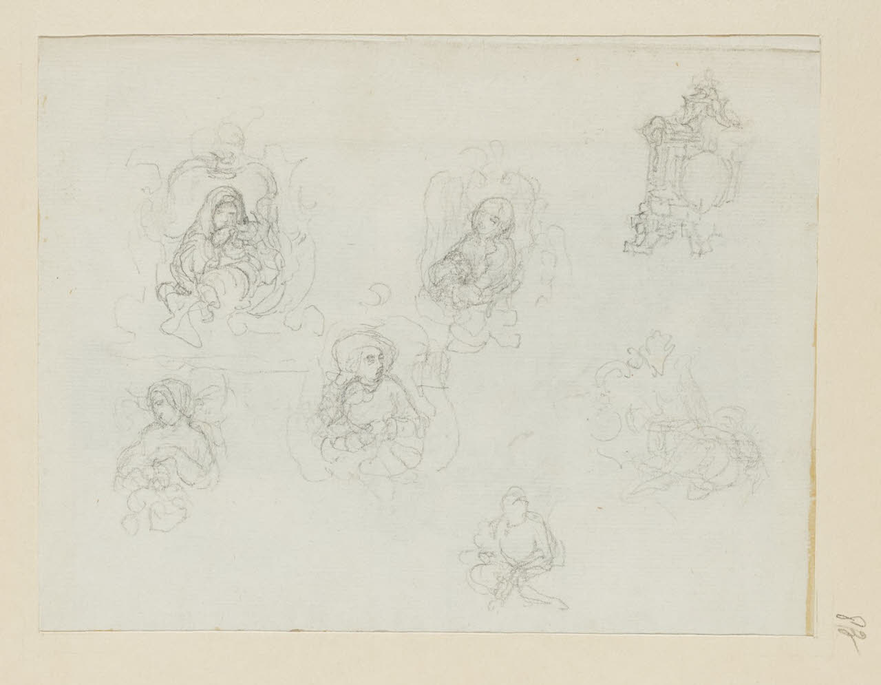 Schizzi di figure varie, Schizzi di figure varie (disegno) di Durini, Alessandro (sec. XIX)