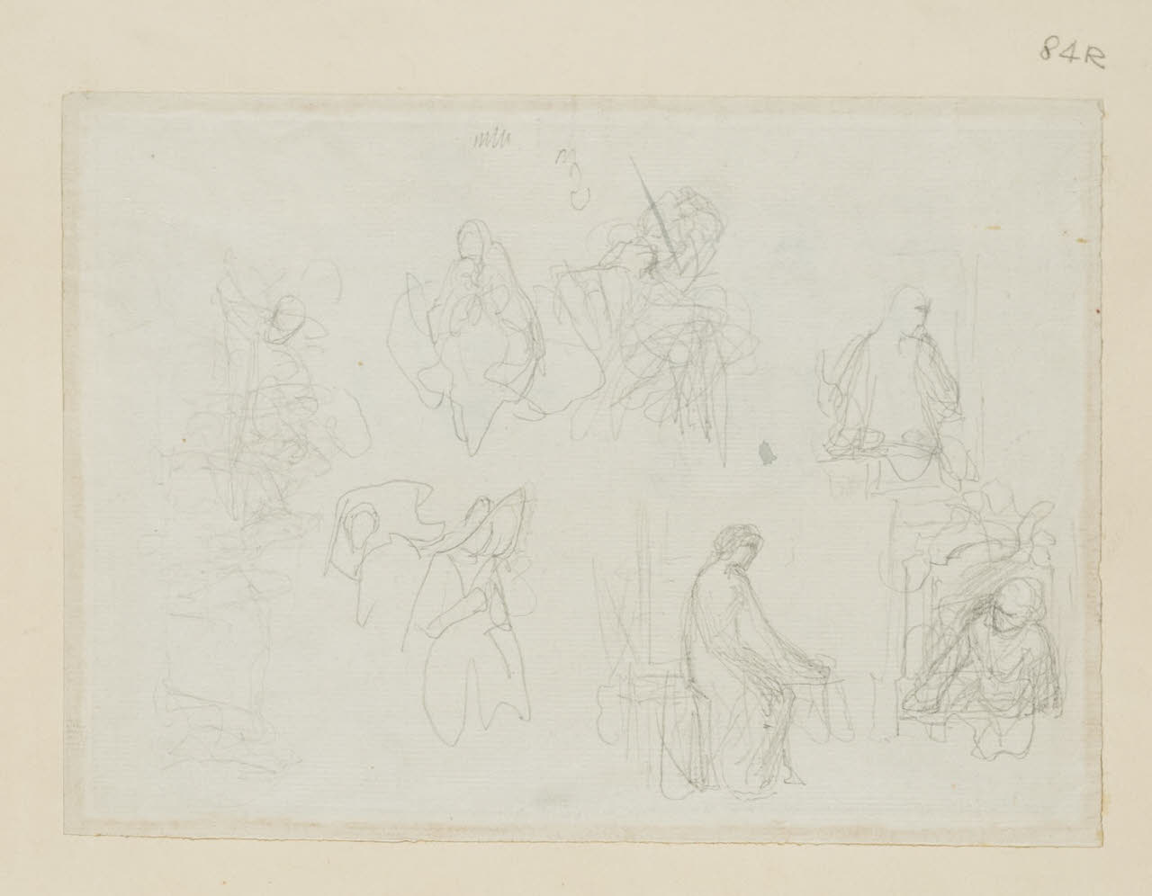 Schizzi di figure in atteggiamenti vari, Schizzi di figure in atteggiamenti vari (disegno) di Durini, Alessandro (sec. XIX)