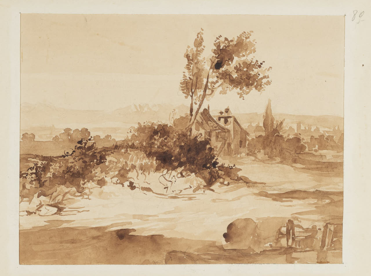 Paesaggio, Paesaggio (disegno) di Durini, Alessandro (sec. XIX)