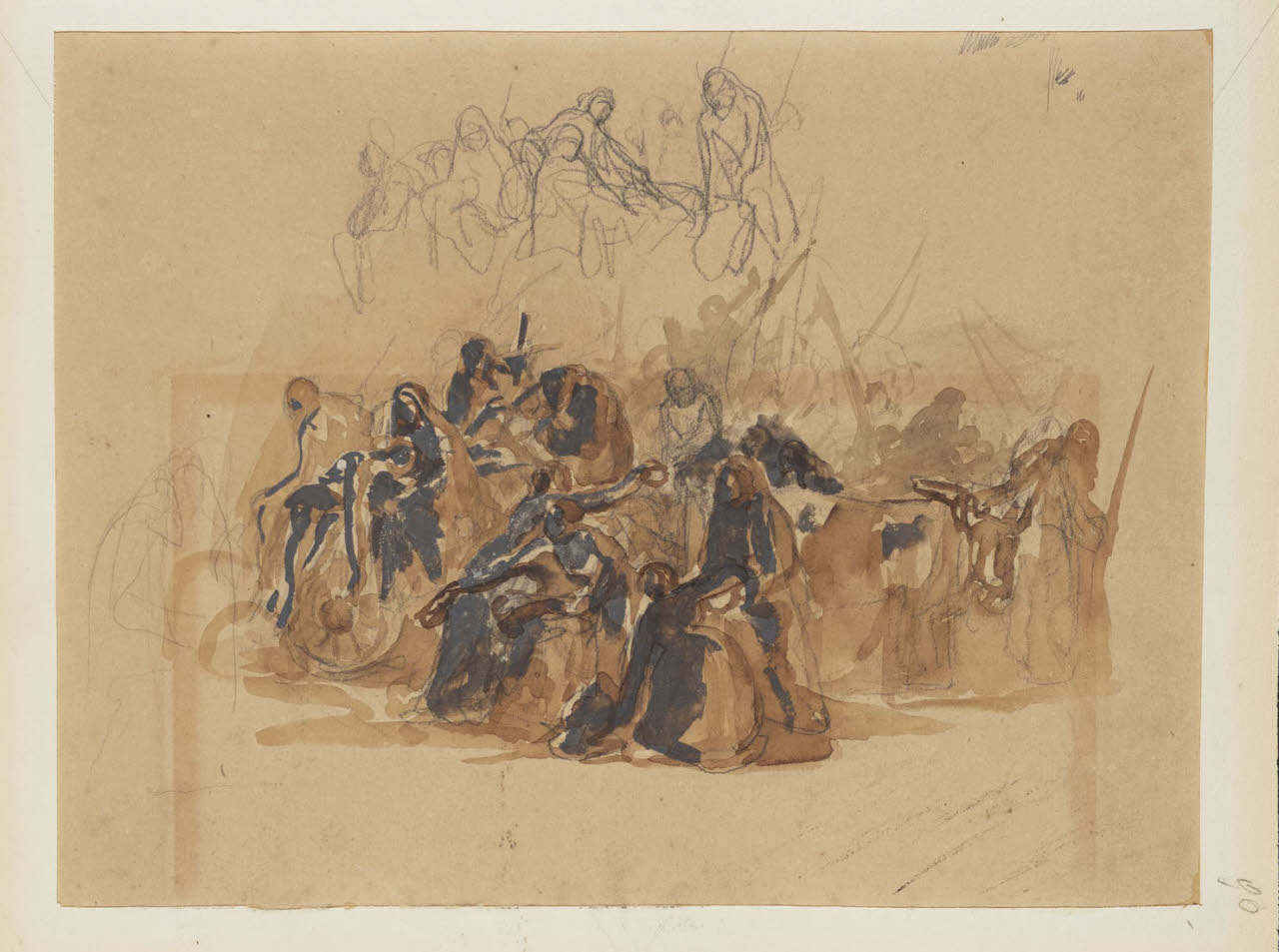 Studio per composizione e schizzo, Studio per composizione e schizzo (disegno) di Durini, Alessandro (sec. XIX)