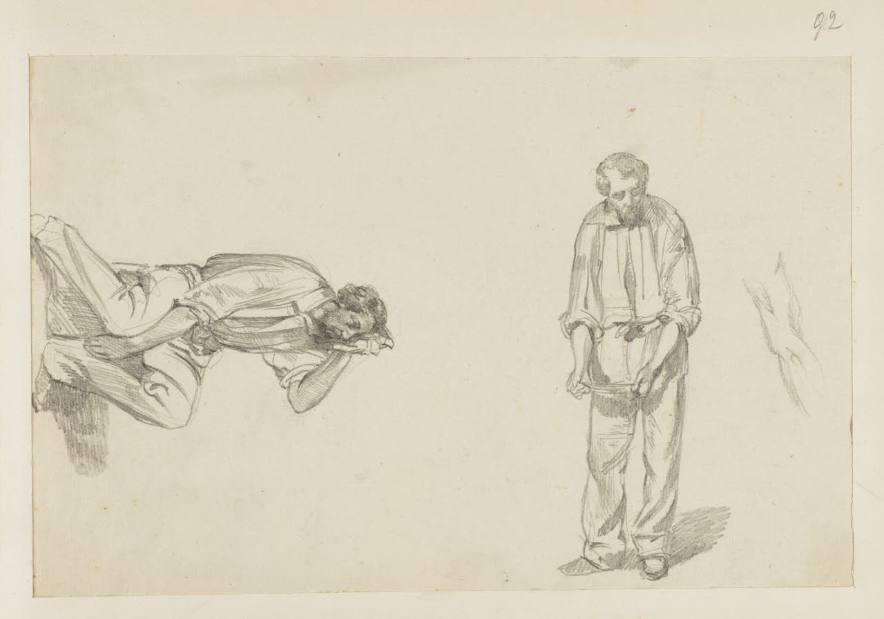 Studio di figure maschili, Studio di figure maschili (disegno) di Durini, Alessandro (sec. XIX)