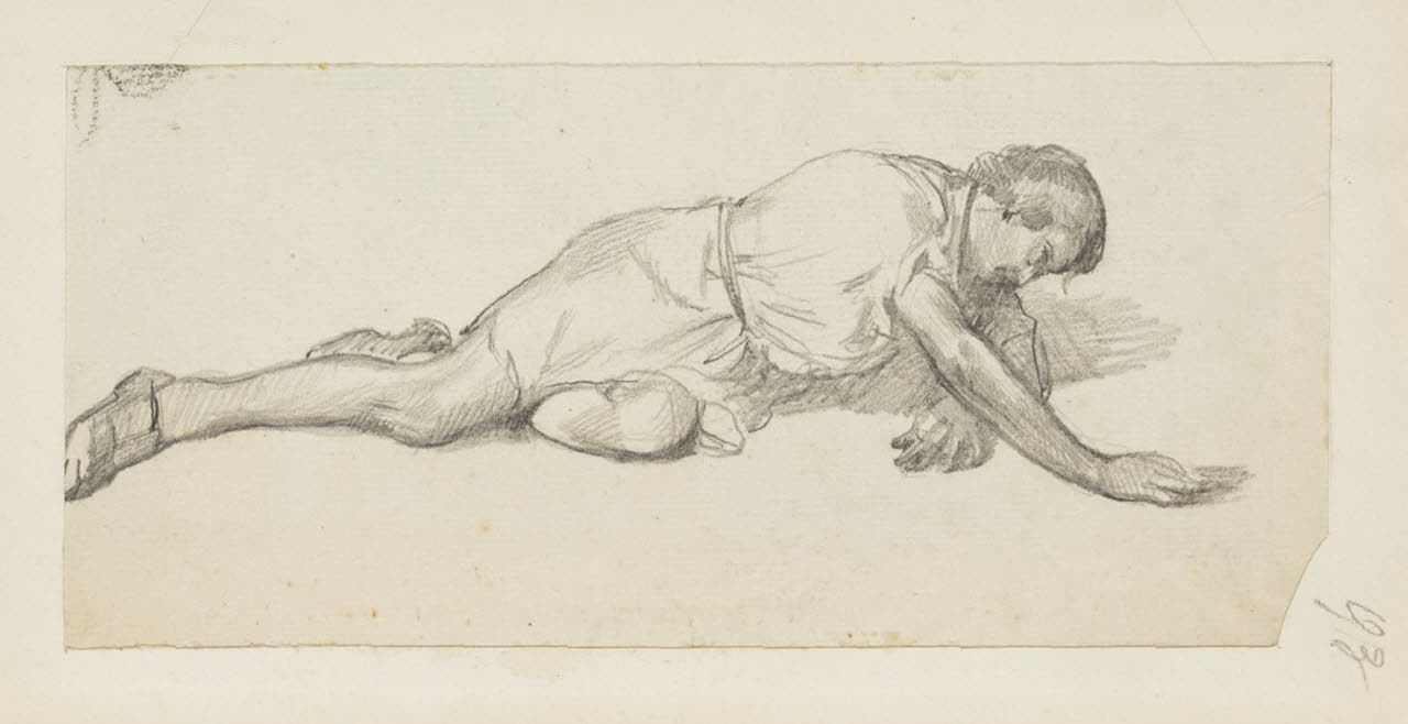 Uomo accasciato, Uomo accasciato (disegno) di Durini, Alessandro (sec. XIX)