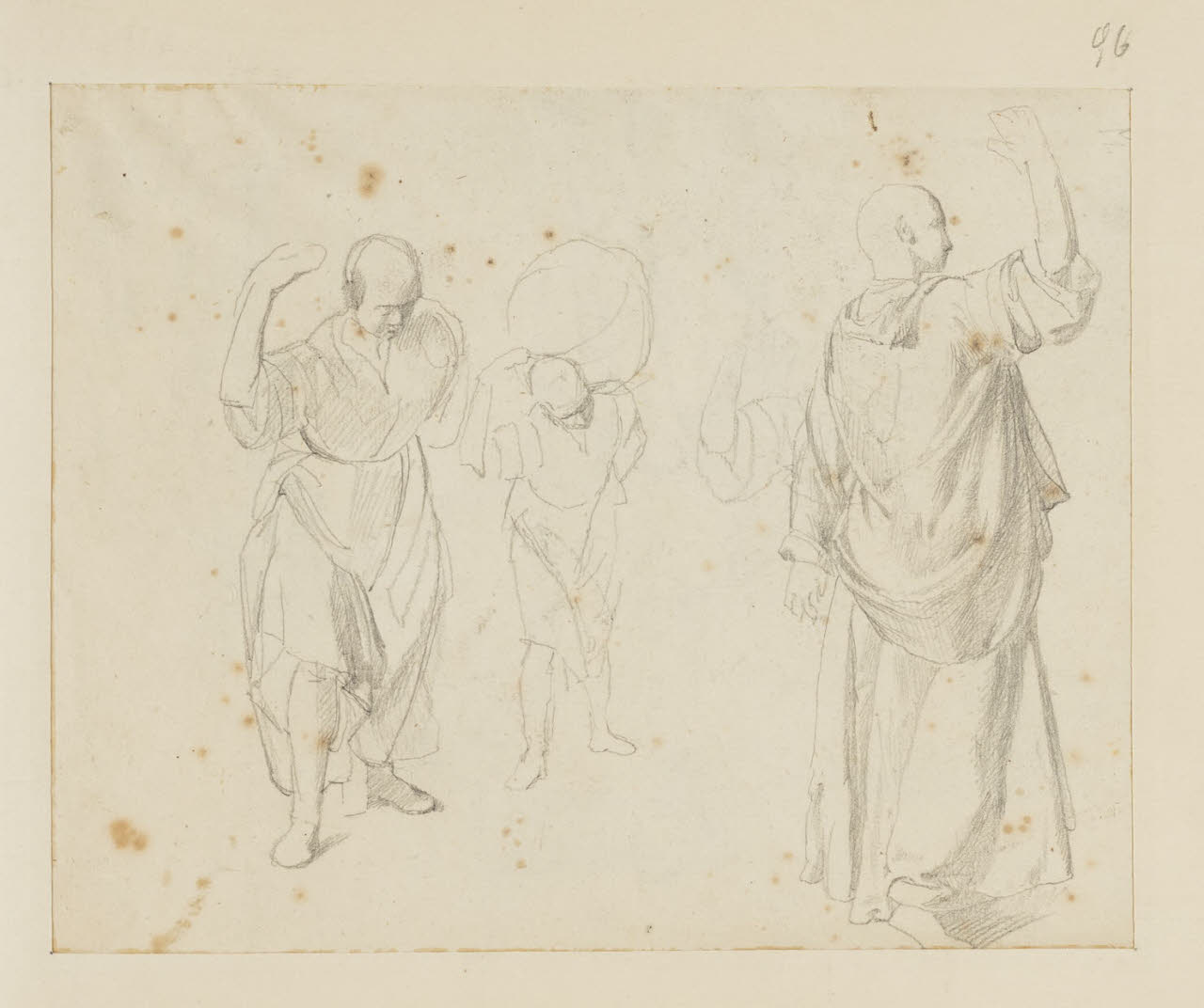 Studi di uomo che porta un fardello sulle spalle, Studi di uomo che porta un fardello sulle spalle (disegno) di Durini, Alessandro (sec. XIX)