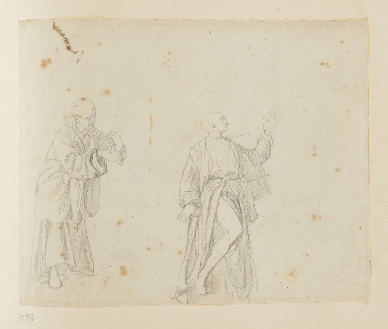 Figura maschile in vari atteggiamenti, Figura maschile in vari atteggiamenti (disegno) di Durini, Alessandro (sec. XIX)