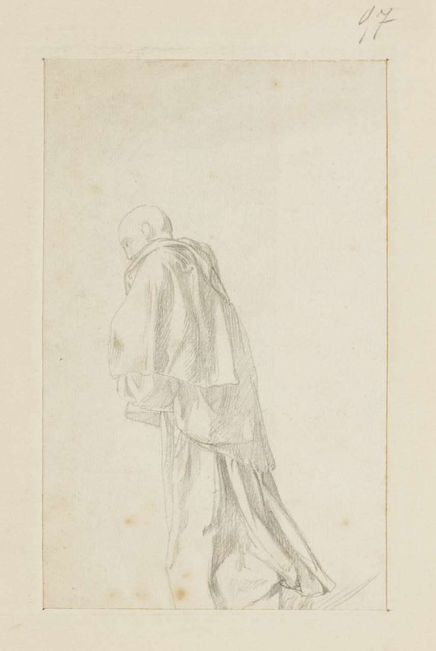 Figura maschile di profilo, Figura maschile di profilo (disegno) di Durini, Alessandro (sec. XIX)