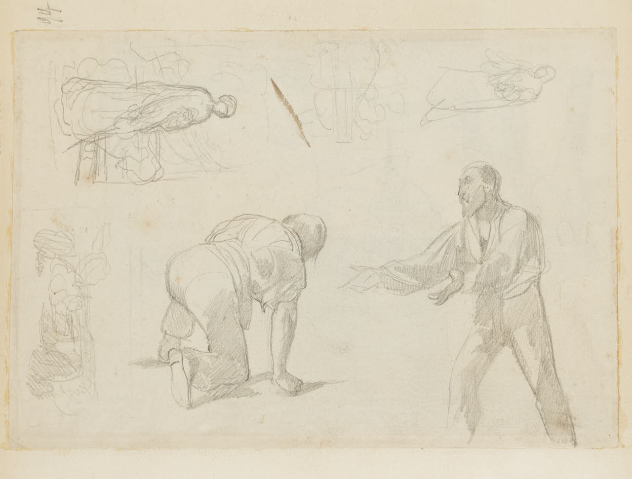 Figure in atteggiamenti vari, Figure in atteggiamenti vari (disegno) di Durini, Alessandro (sec. XIX)