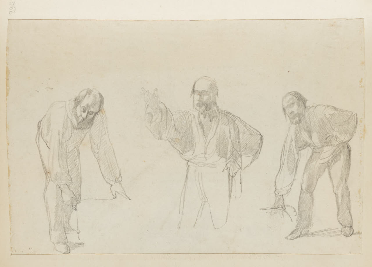 Studi per un uomo barbuto, Studi per un uomo barbuto (disegno) di Durini, Alessandro (sec. XIX)