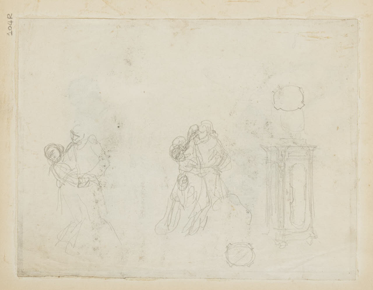 Schizzo di armadio e di figure, Schizzo di armadio e di figure (disegno) di Durini, Alessandro (sec. XIX)