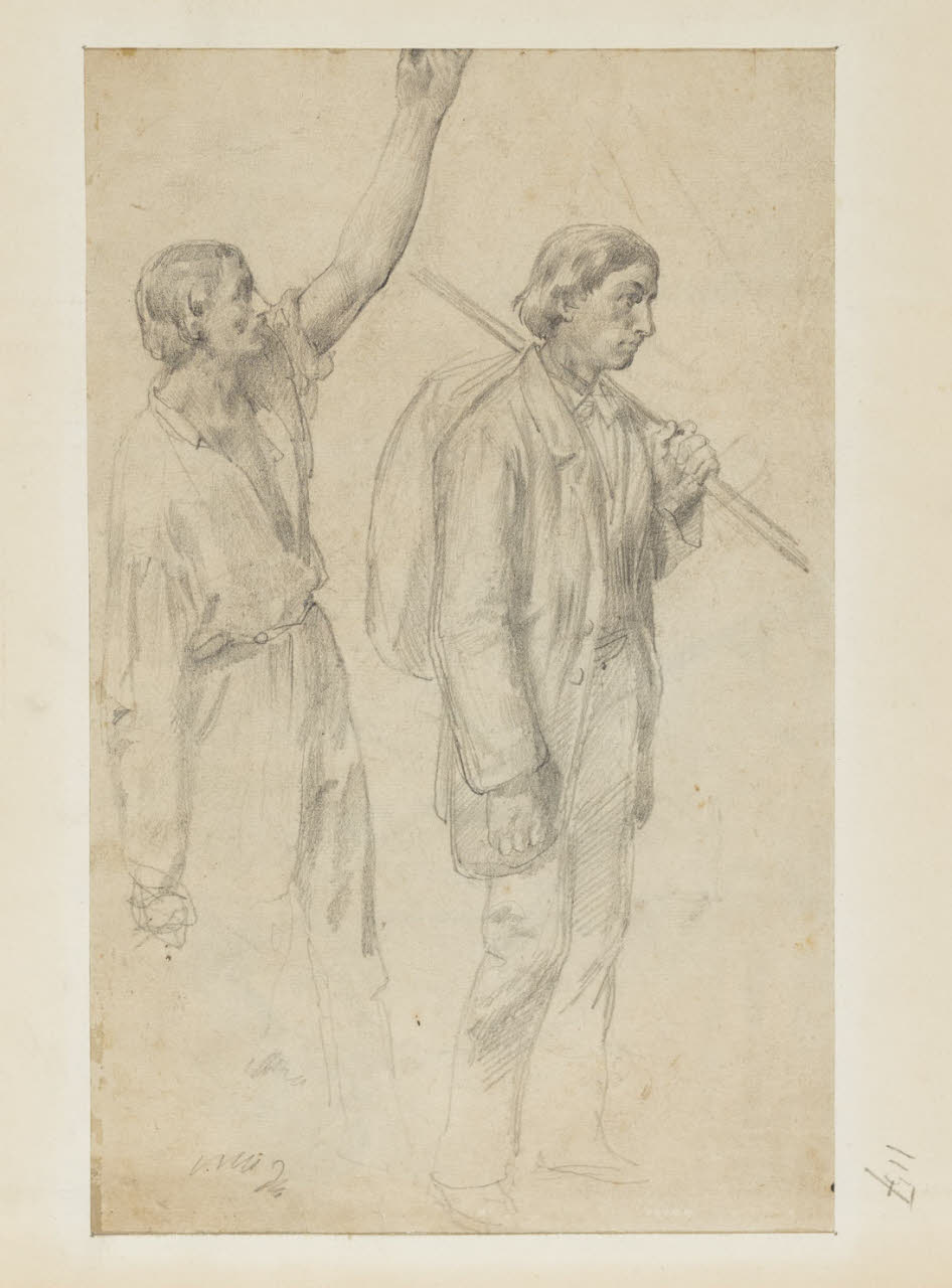 Due uomini, Due uomini (disegno) di Durini, Alessandro (sec. XIX)