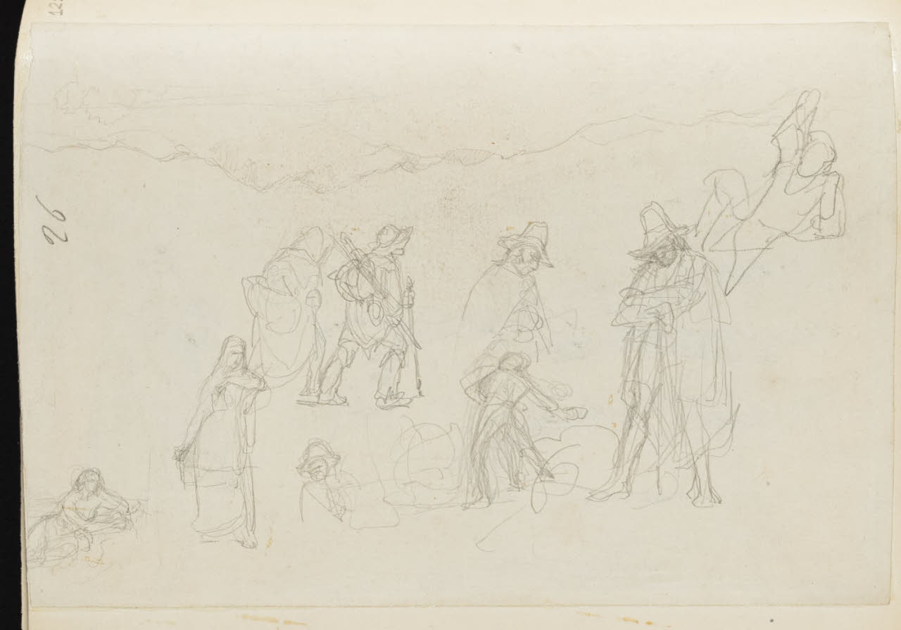 Studio di figure varie, Studio di figure varie (disegno) di Durini, Alessandro (sec. XIX)