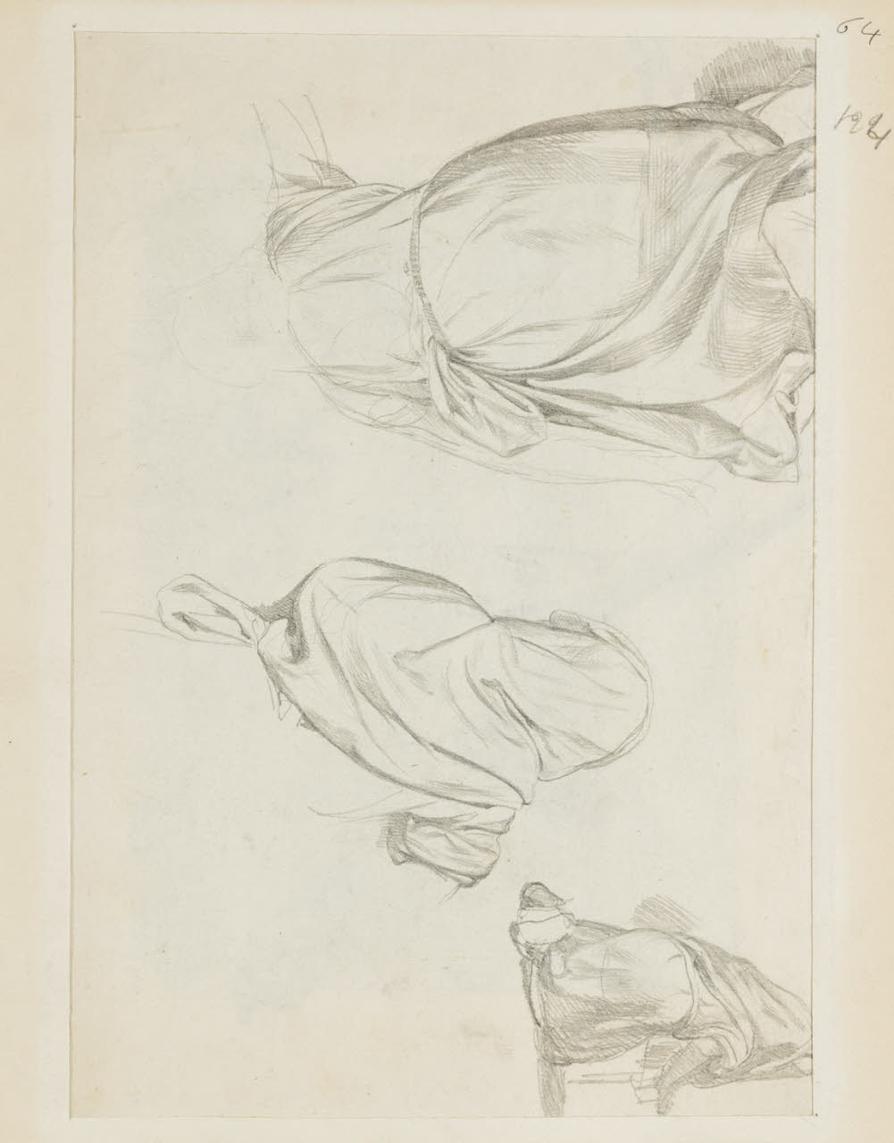 Studio di panneggi, Studio di panneggi (disegno) di Durini, Alessandro (sec. XIX)