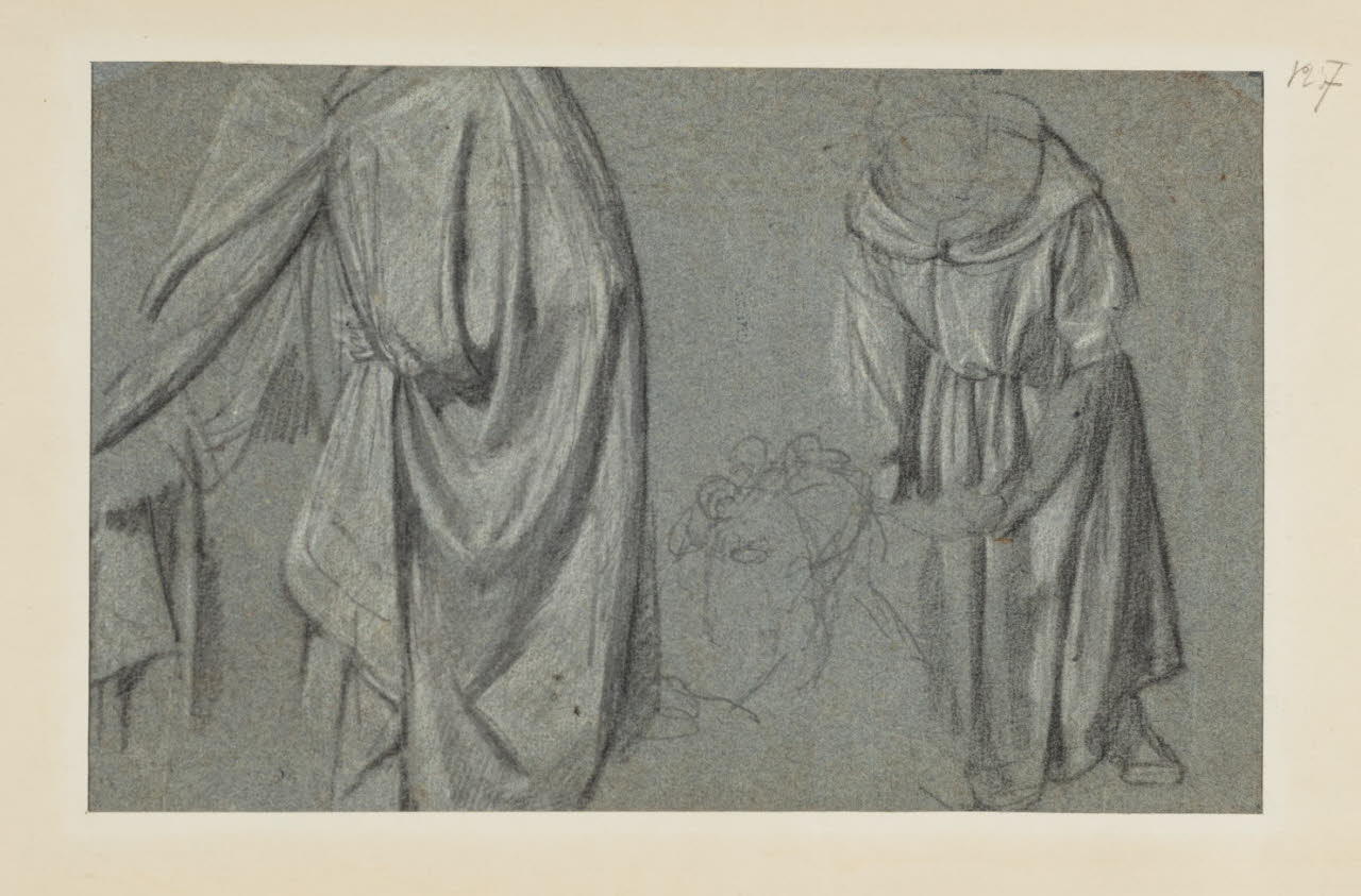 Studi di panneggi, Studi di panneggi (disegno) di Durini, Alessandro (sec. XIX)