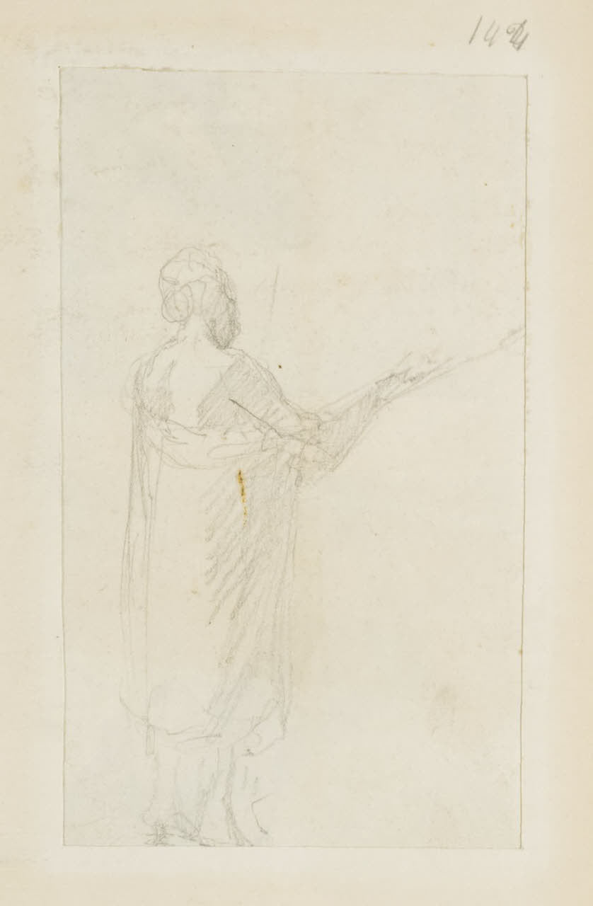 Studio di uomo di spalle, Studio di uomo di spalle (disegno) di Durini, Alessandro (sec. XIX)