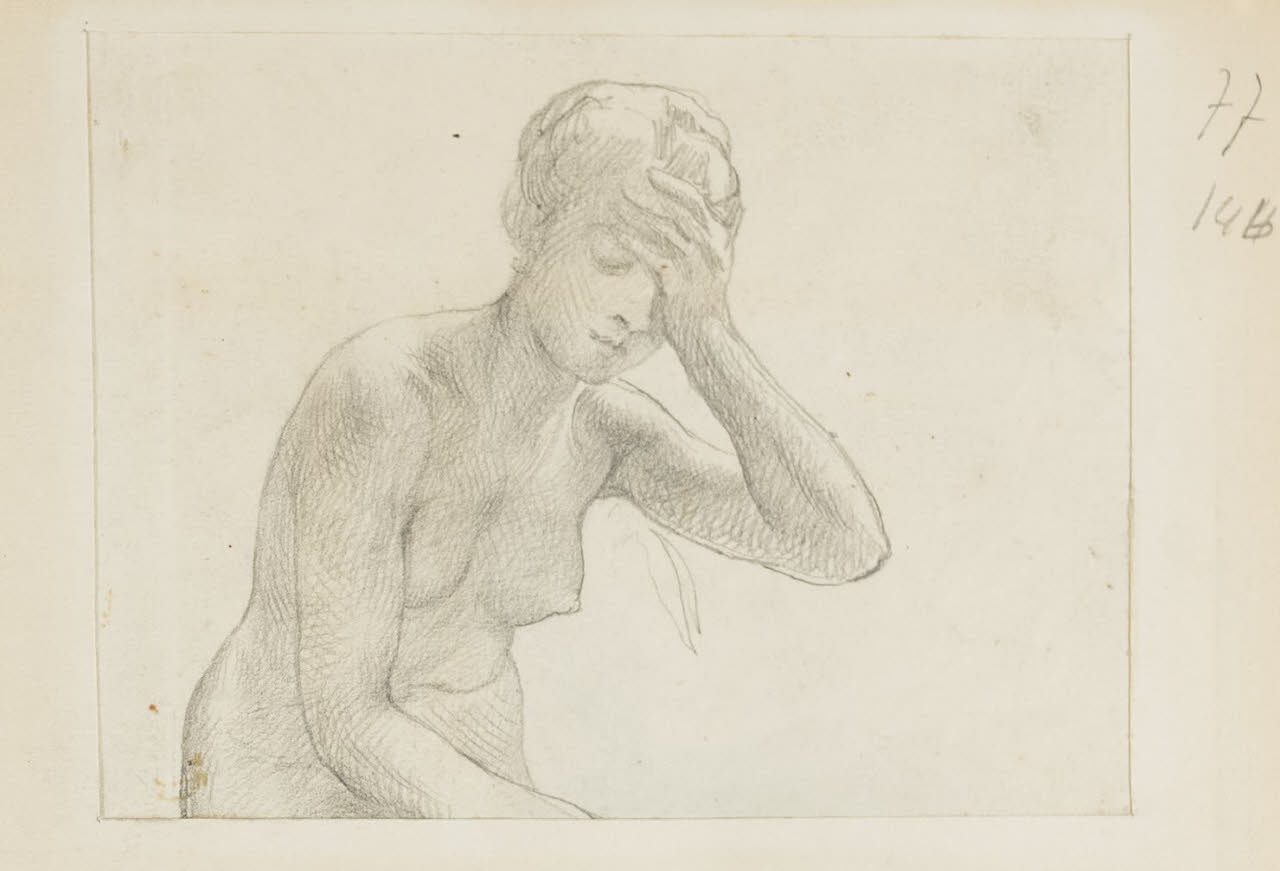 Nudo femminile a mezzo busto, Nudo femminile a mezzo busto (disegno) di Durini, Alessandro (sec. XIX)
