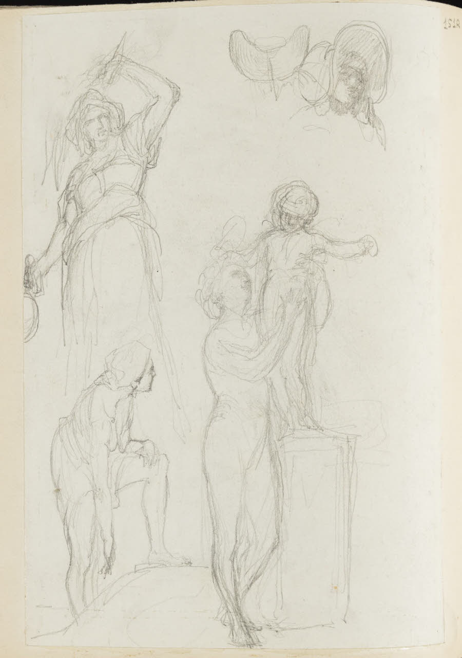 Studi di composizioni statuarie, Studi di composizioni statuarie (disegno) di Durini, Alessandro (sec. XIX)