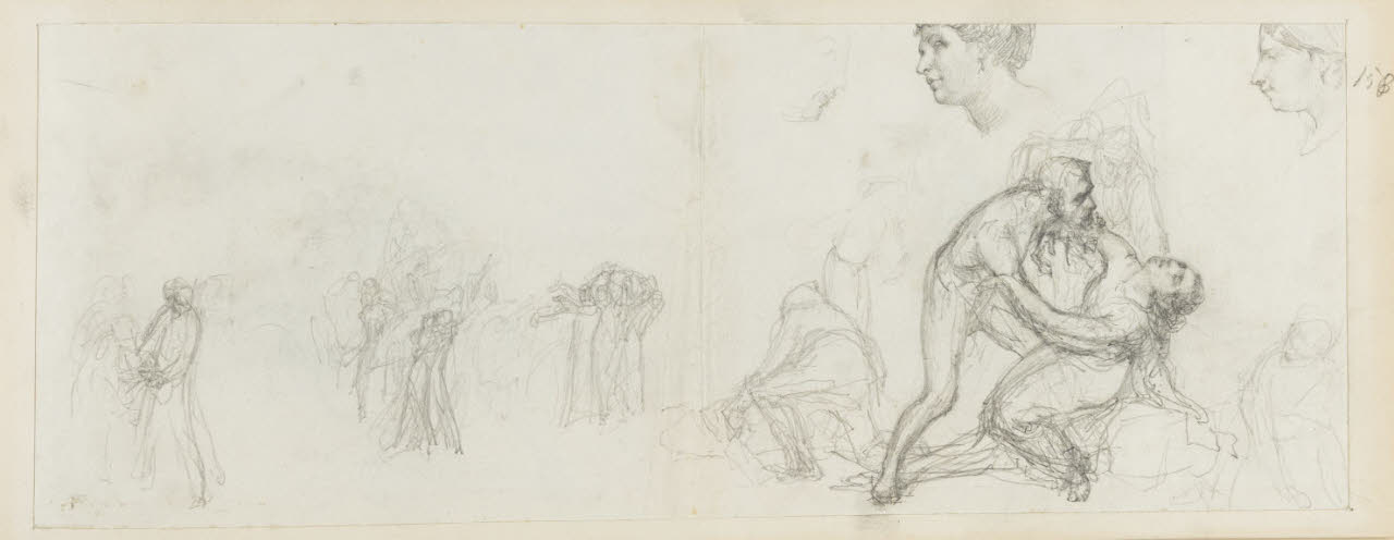 Studio per composizione e schizzi vari, Studio per composizione e schizzi vari (disegno) di Durini, Alessandro (sec. XIX)