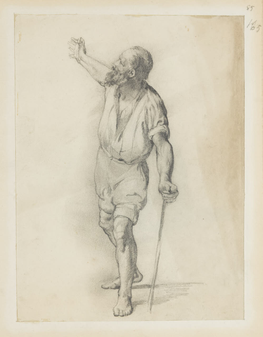 Uomo con bastone, Uomo con bastone (disegno) di Durini, Alessandro (sec. XIX)