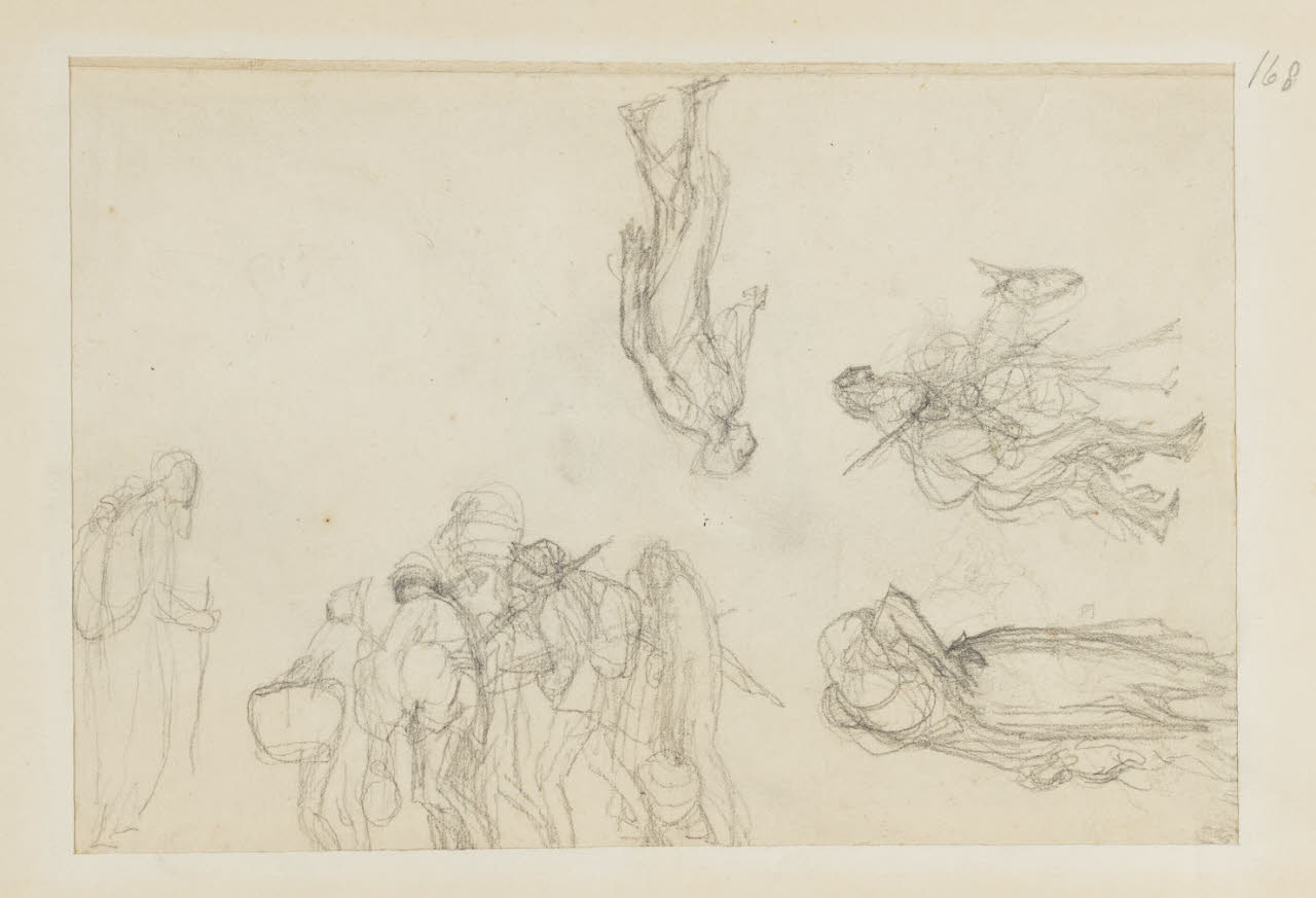 Studio per composizione e schizzi di figure, Studio per composizione e schizzi di figure (disegno) di Durini, Alessandro (sec. XIX)