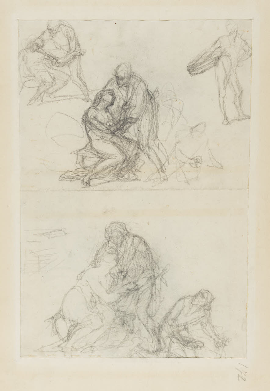 Studio per composizioni e schizzi di figure, Studio per composizioni e schizzi di figure (disegno) di Durini, Alessandro (sec. XIX)