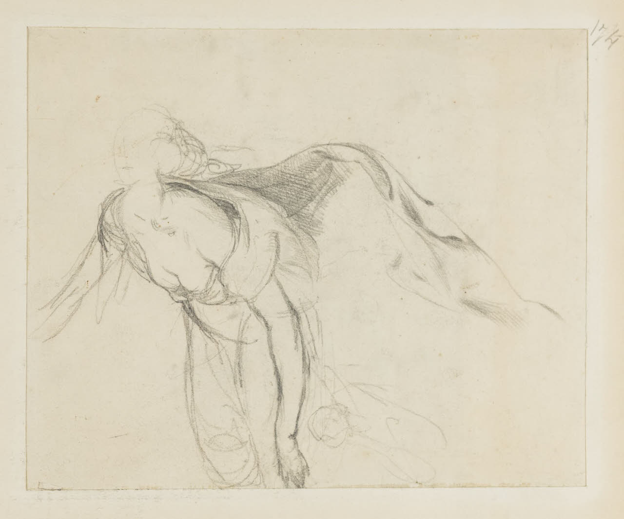 Studio di figura femminile, Studio di figura femminile (disegno) di Durini, Alessandro (sec. XIX)