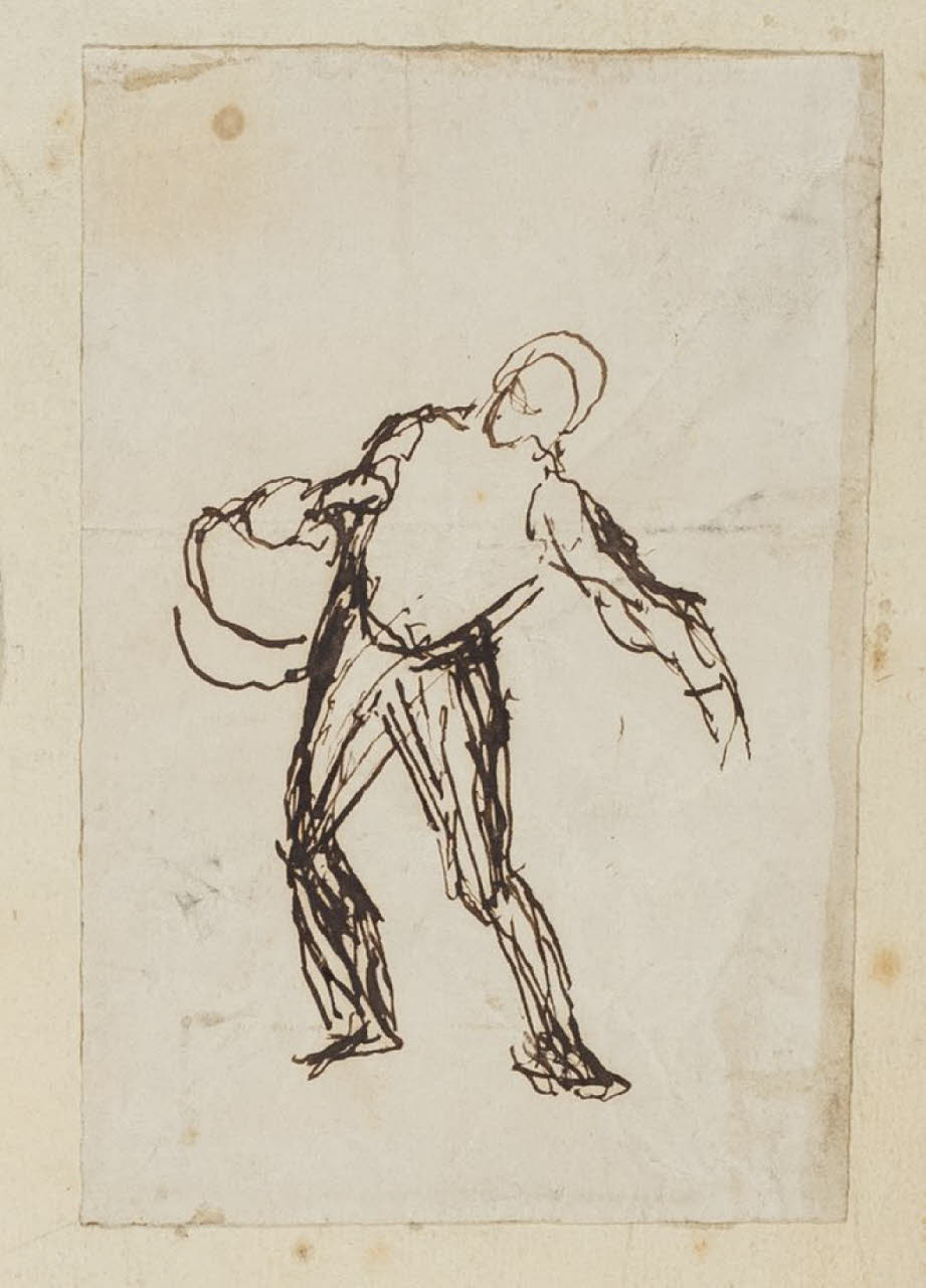 Abbozzo di figura maschile, Abbozzo di figura maschile (disegno) di Durini, Alessandro (sec. XIX)