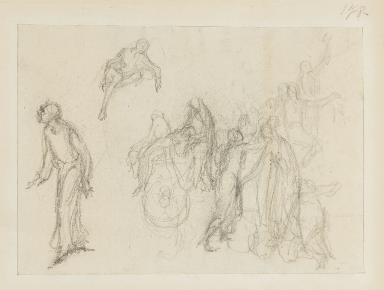 Studio per composizioni e studi di figure, Studio per composizioni e studi di figure (disegno) di Durini, Alessandro (sec. XIX)