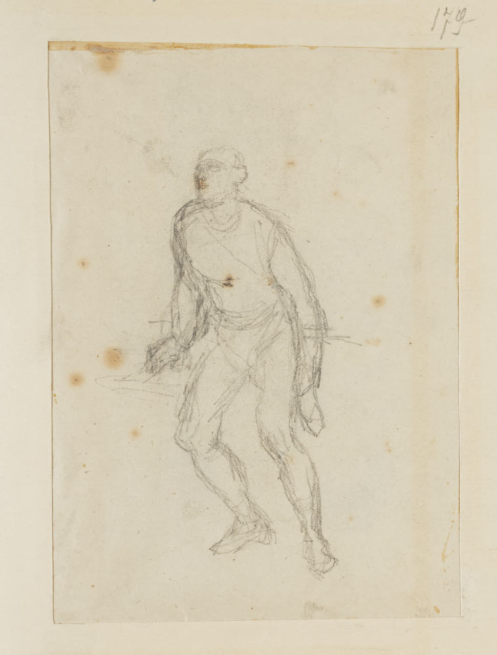 Studio di figura maschile, Studio di figura maschile (disegno) di Durini, Alessandro (sec. XIX)