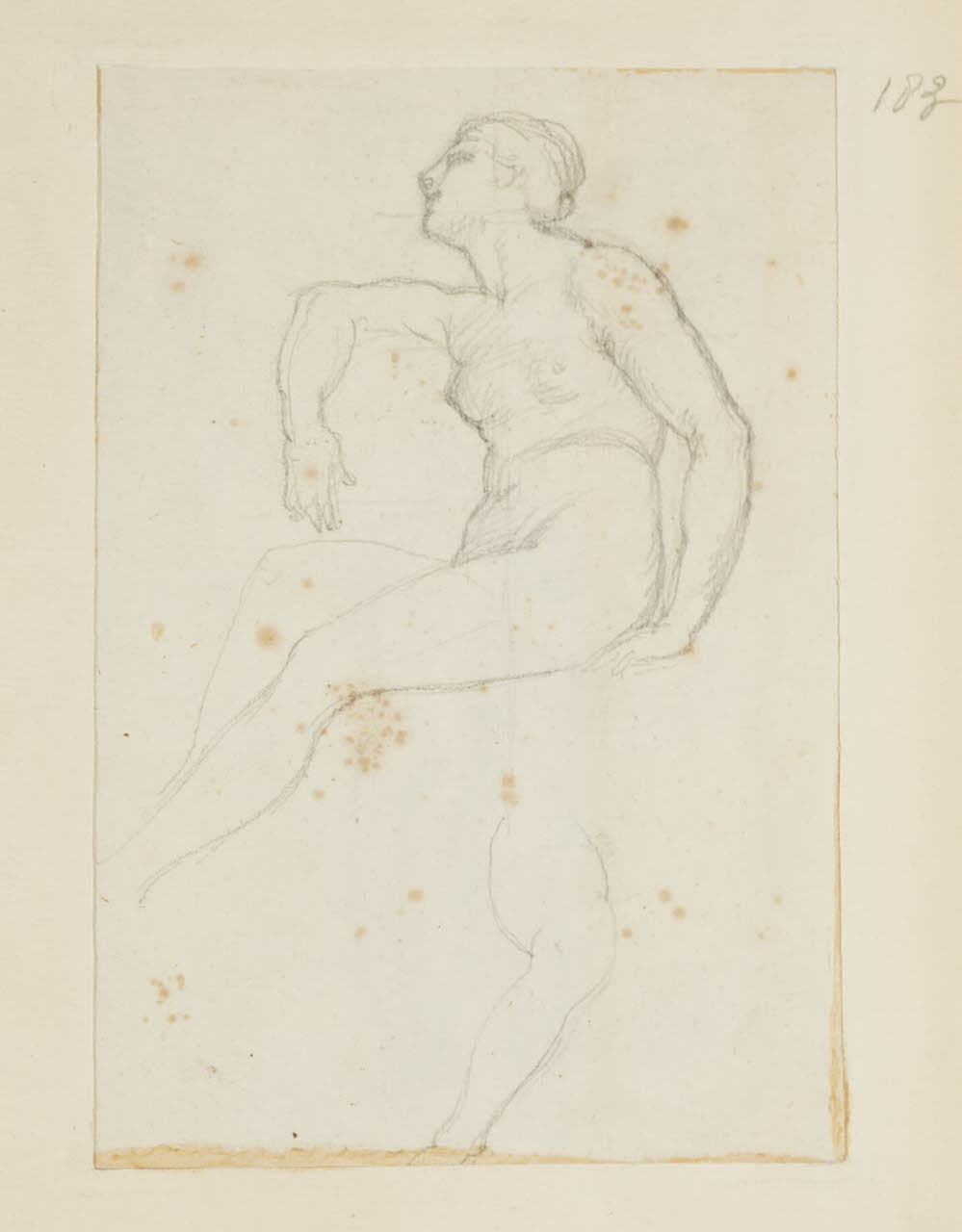 Nudo femminile, Nudo femminile (disegno) di Durini, Alessandro (sec. XIX)