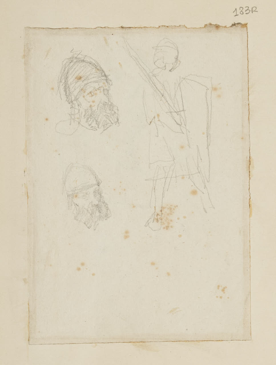 Schizzi di figura e teste, Schizzi di figura e teste (disegno) di Durini, Alessandro (sec. XIX)