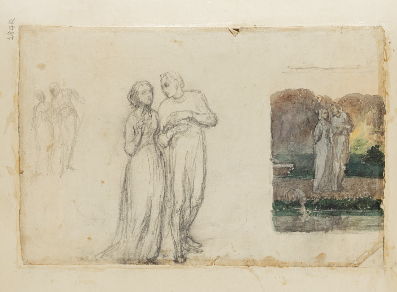 Coppie di amanti, Coppie di amanti (disegno) di Durini, Alessandro (sec. XIX)