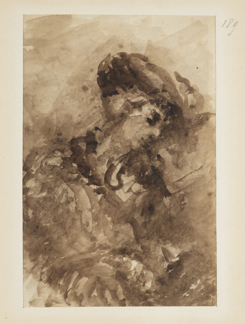 Figura con cappello, Figura con cappello (disegno) di Durini, Alessandro (sec. XIX)