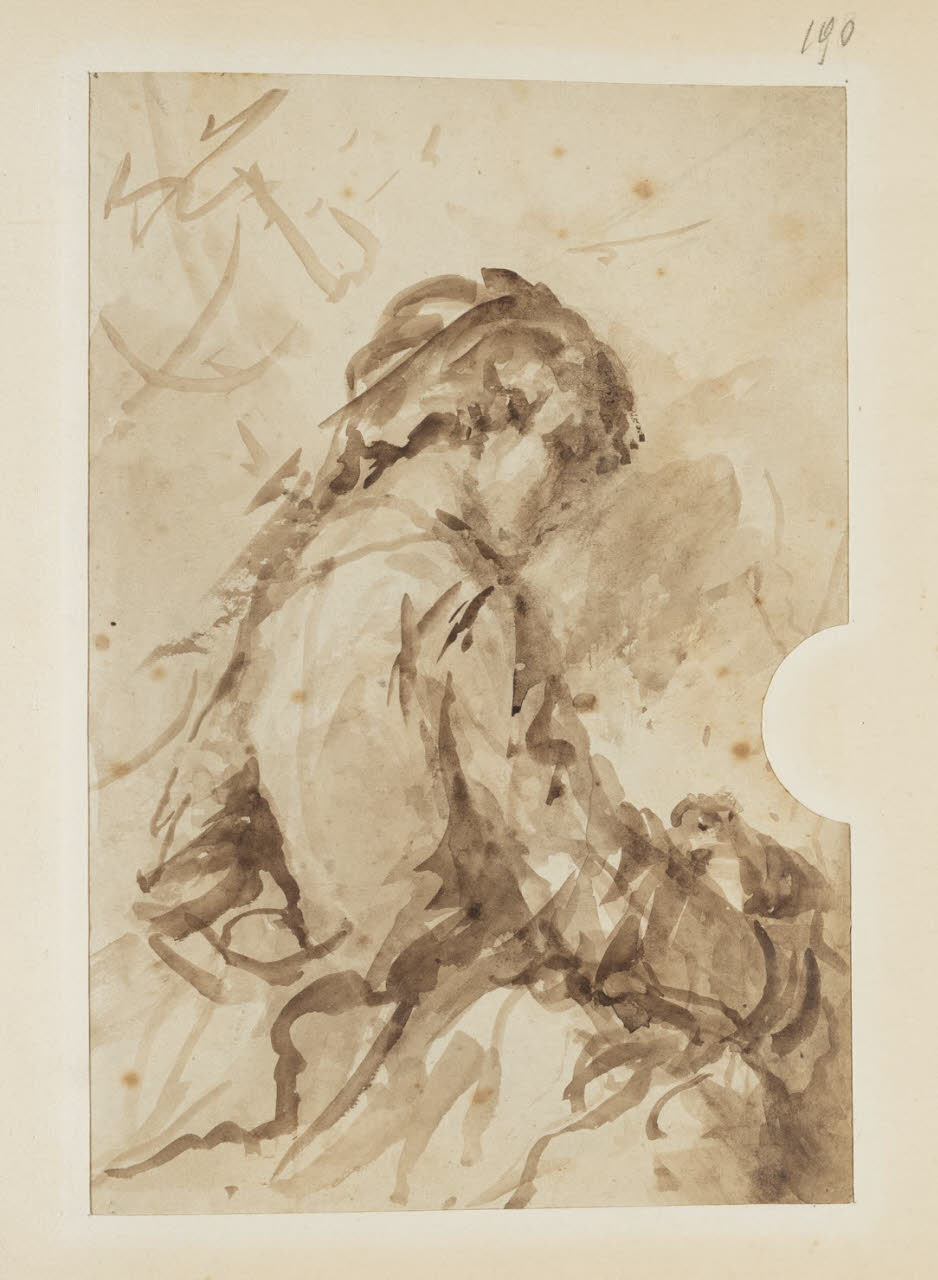 Figura femminile di profilo, Figura femminile di profilo (disegno) di Durini, Alessandro (sec. XIX)