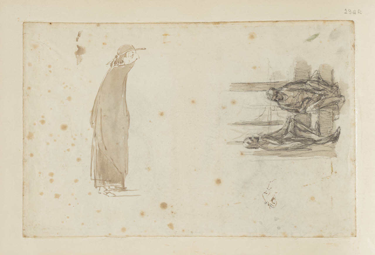 Studio per composizione e figura di prelato, Studio per composizione e figura di prelato (disegno) di Durini, Alessandro (sec. XIX)