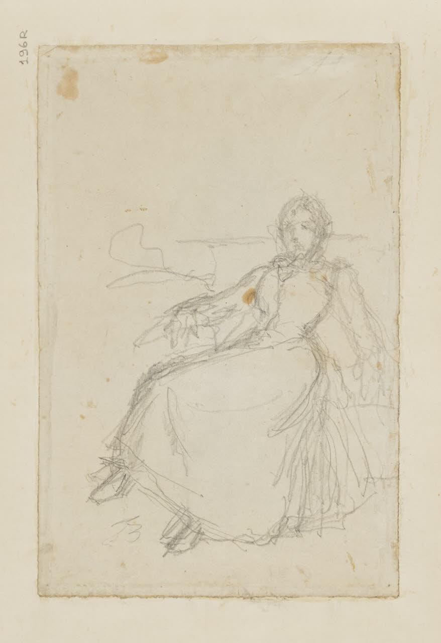 Schizzo di figura femminile seduta, Schizzo di figura femminile seduta (disegno) di Durini, Alessandro (sec. XIX)