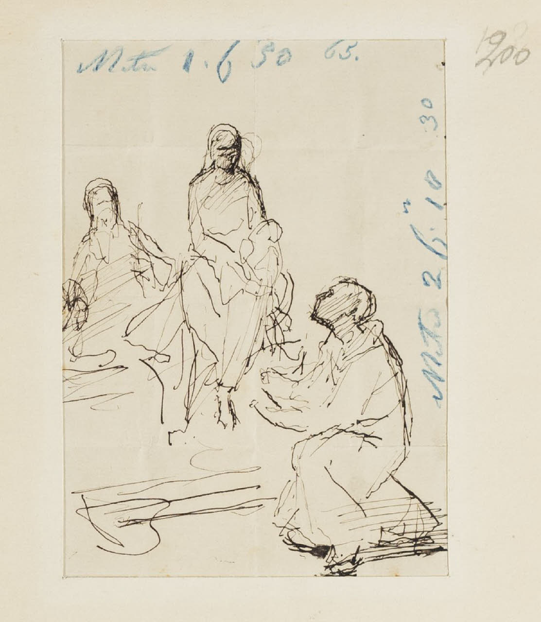 Studio per scena sacra, Studio per scena sacra (disegno) di Durini, Alessandro (sec. XIX)