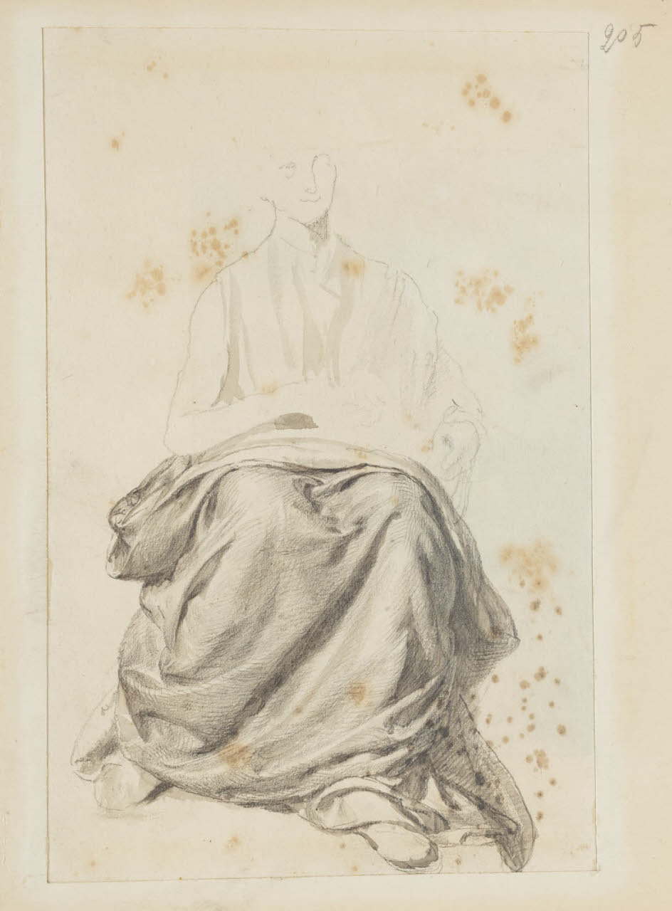 Studio di panneggio, Studio di panneggio (disegno) di Durini, Alessandro (sec. XIX)