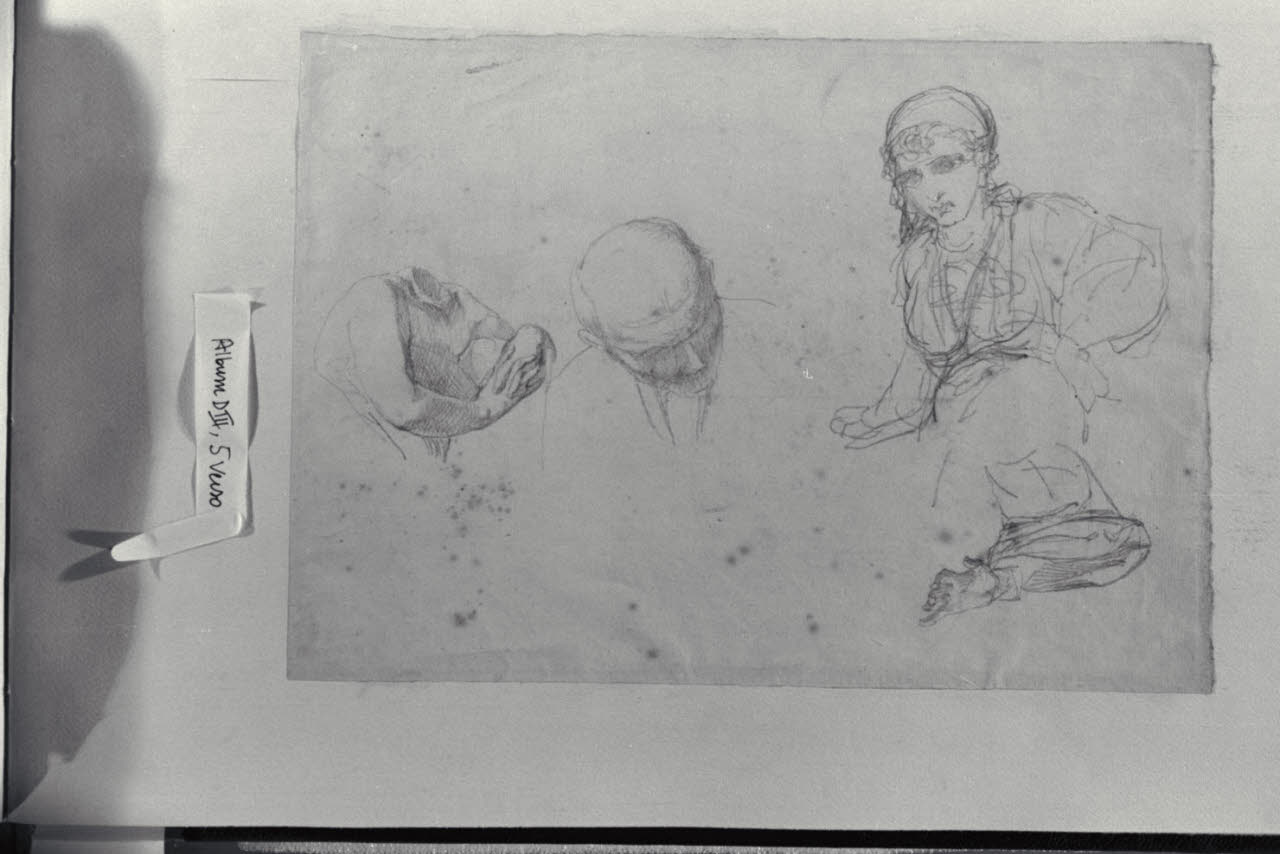 Studi di teste e altri particolari anatomici (disegno) di Durini, Alessandro (sec. XIX)
