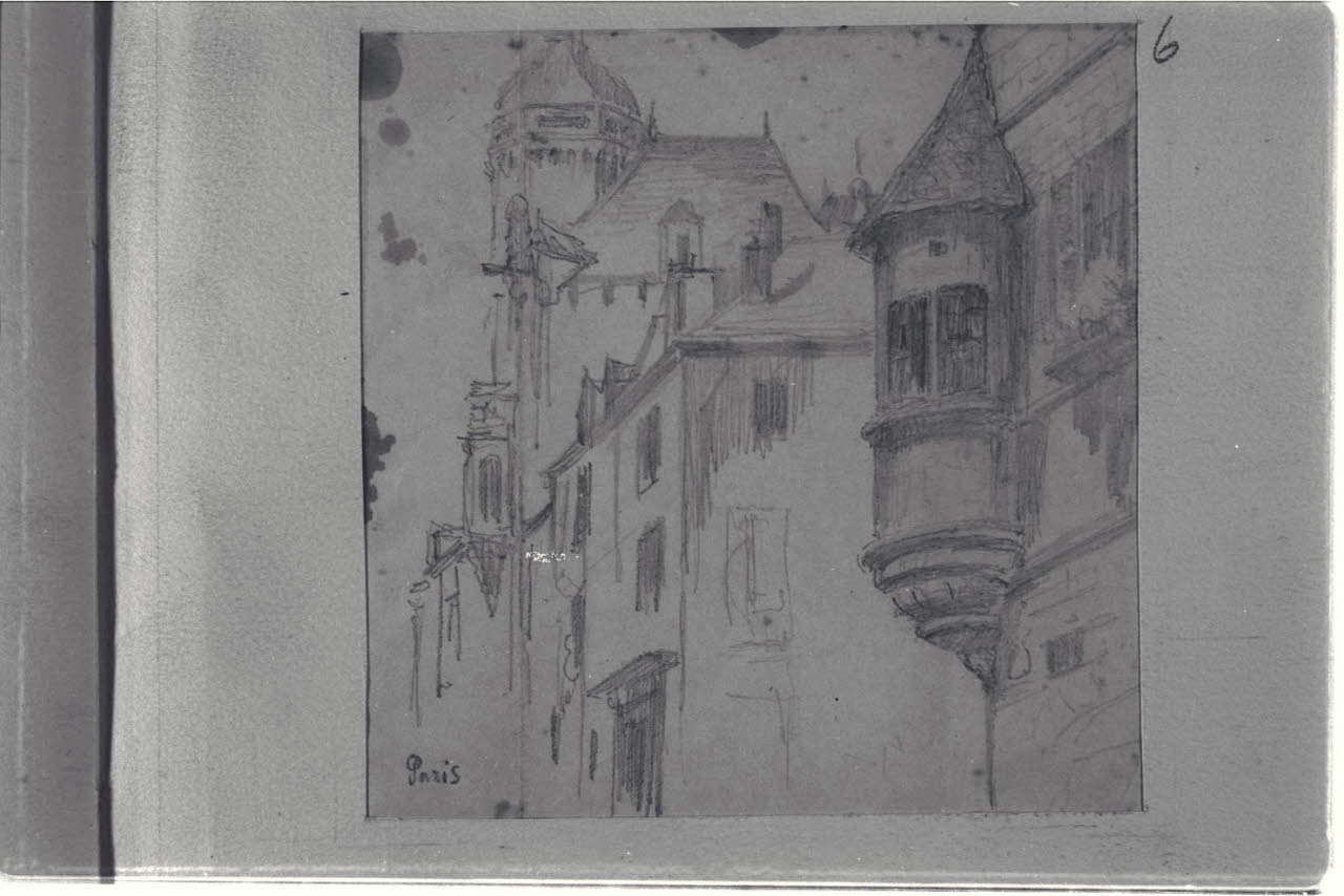 Scorcio di Parigi (disegno) di Durini, Alessandro (sec. XIX)