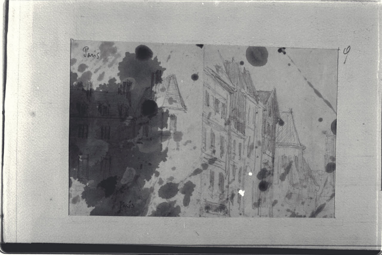 Schizzo di veduta parigina (disegno) di Durini, Alessandro (sec. XIX)