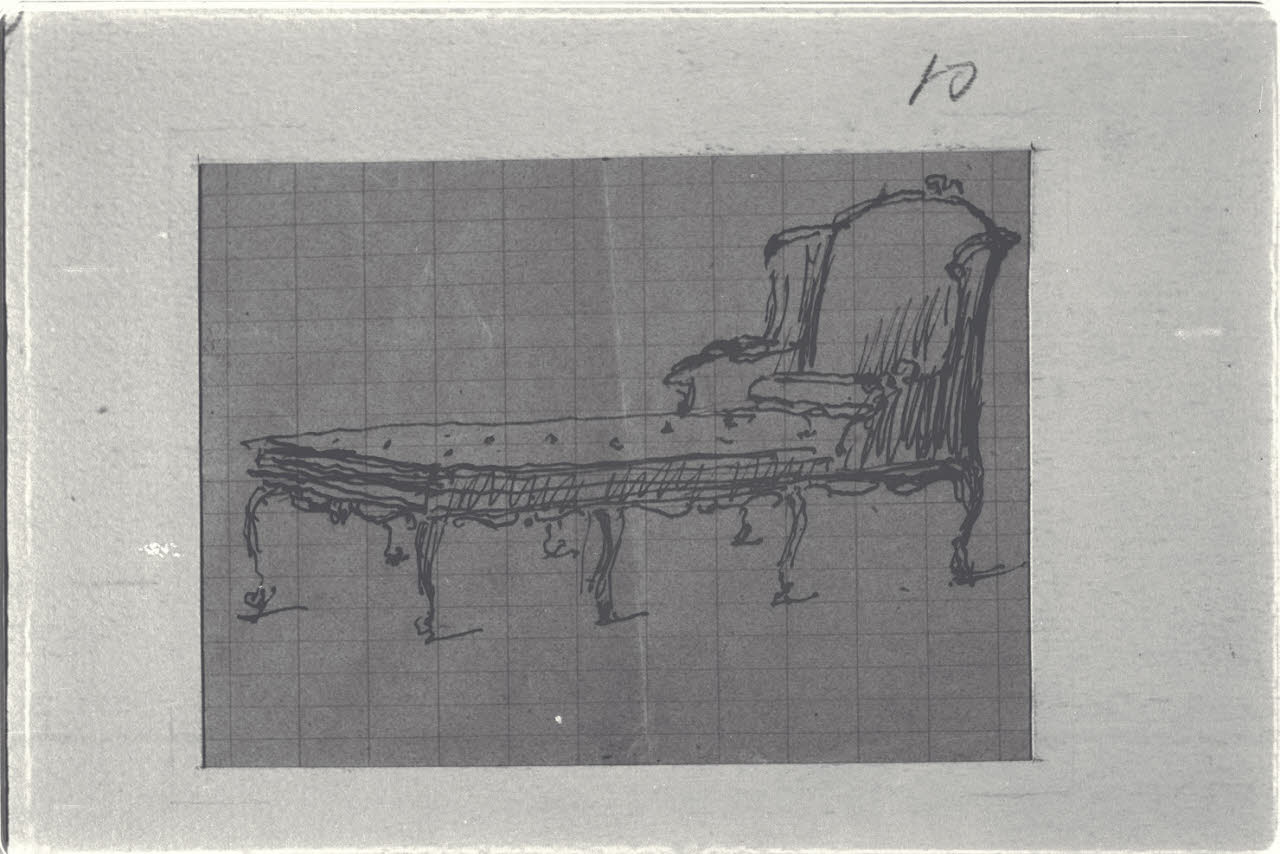 Chaise longue (disegno) di Durini, Alessandro (sec. XIX)