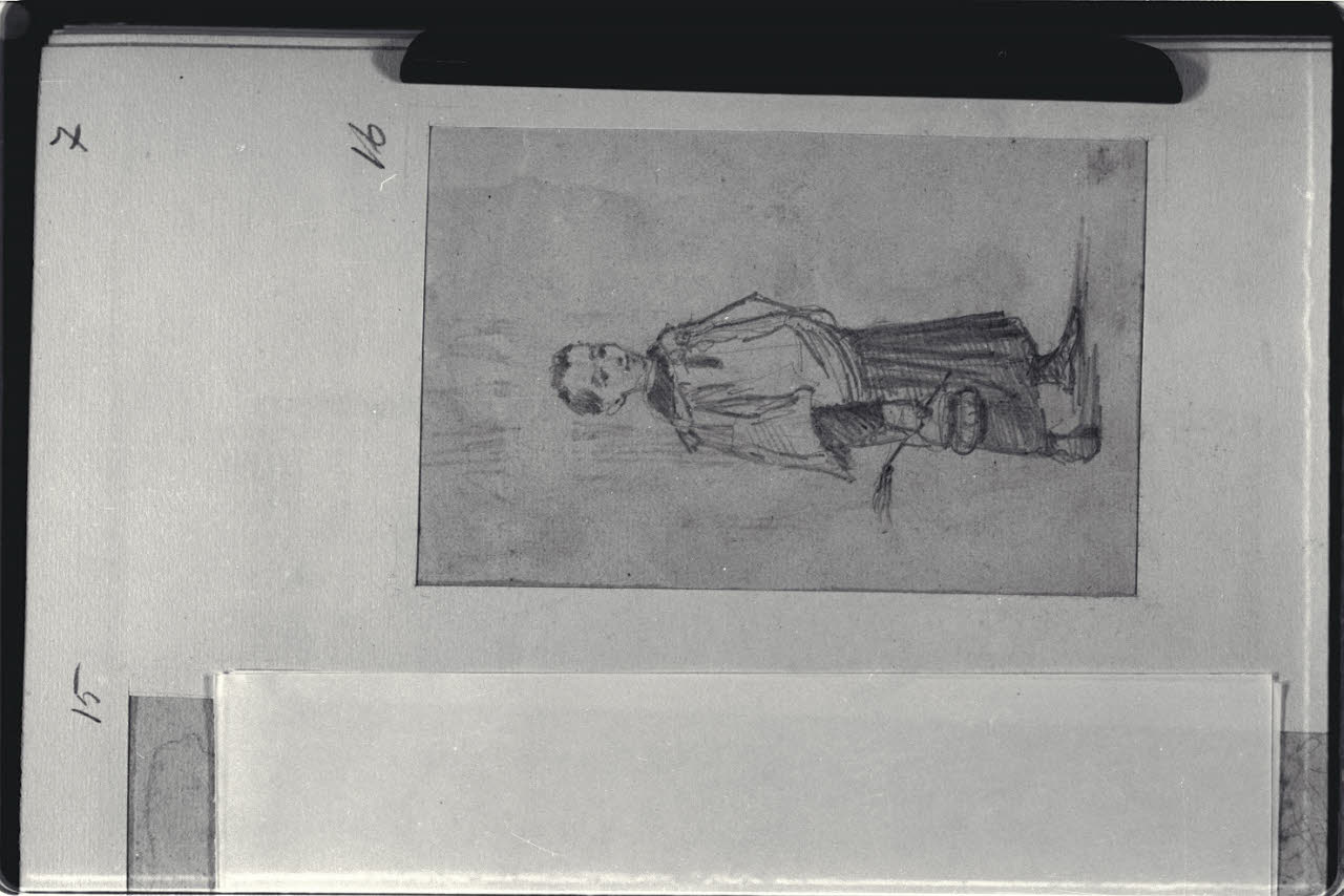 Chierichetto con aspersorio e secchiello (disegno) di Durini, Alessandro (sec. XIX)