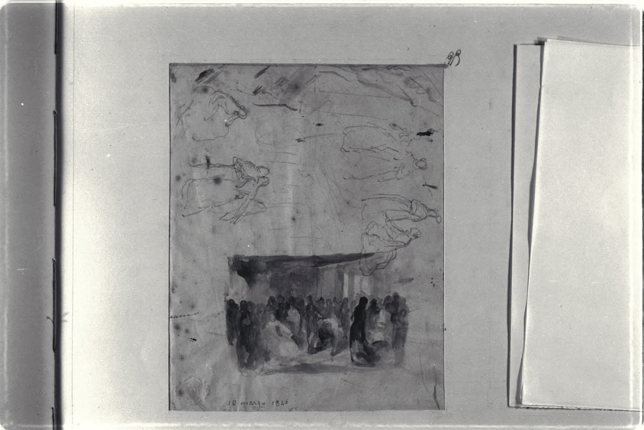 Studio per composizione e schizzi di figure (disegno) di Durini, Alessandro (sec. XIX)