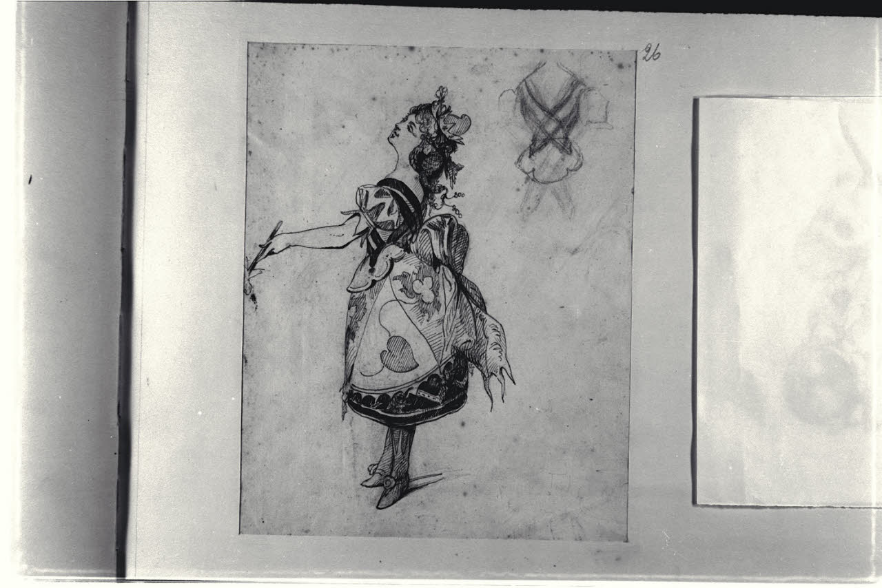 Figura femminile in costume (disegno) di Durini, Alessandro (sec. XIX)