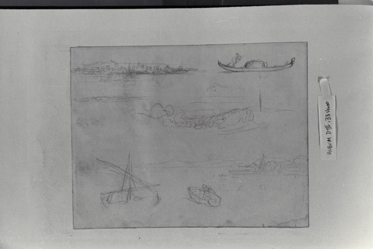 Schizzi di imbarcazioni e di vedute (disegno) di Durini, Alessandro (sec. XIX)