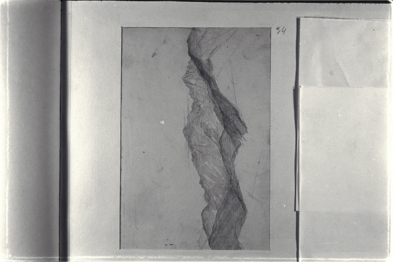 Paesaggio montano (disegno) di Durini, Alessandro (sec. XIX)