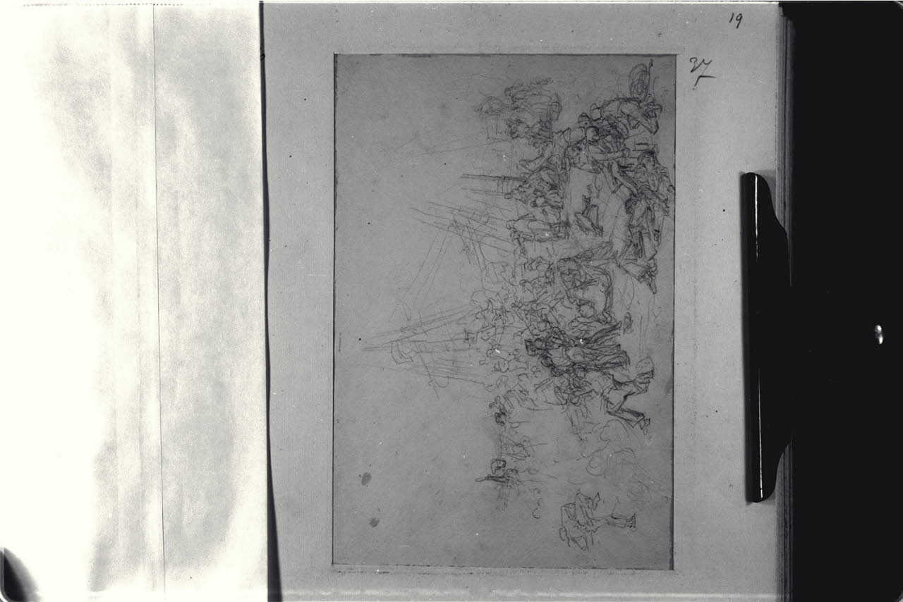 Studio per composizione con macchiette (disegno) di Durini, Alessandro (sec. XIX)