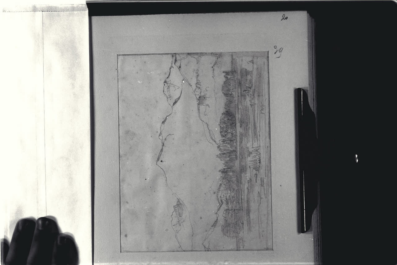 Paesaggio montano (disegno) di Durini, Alessandro (sec. XIX)