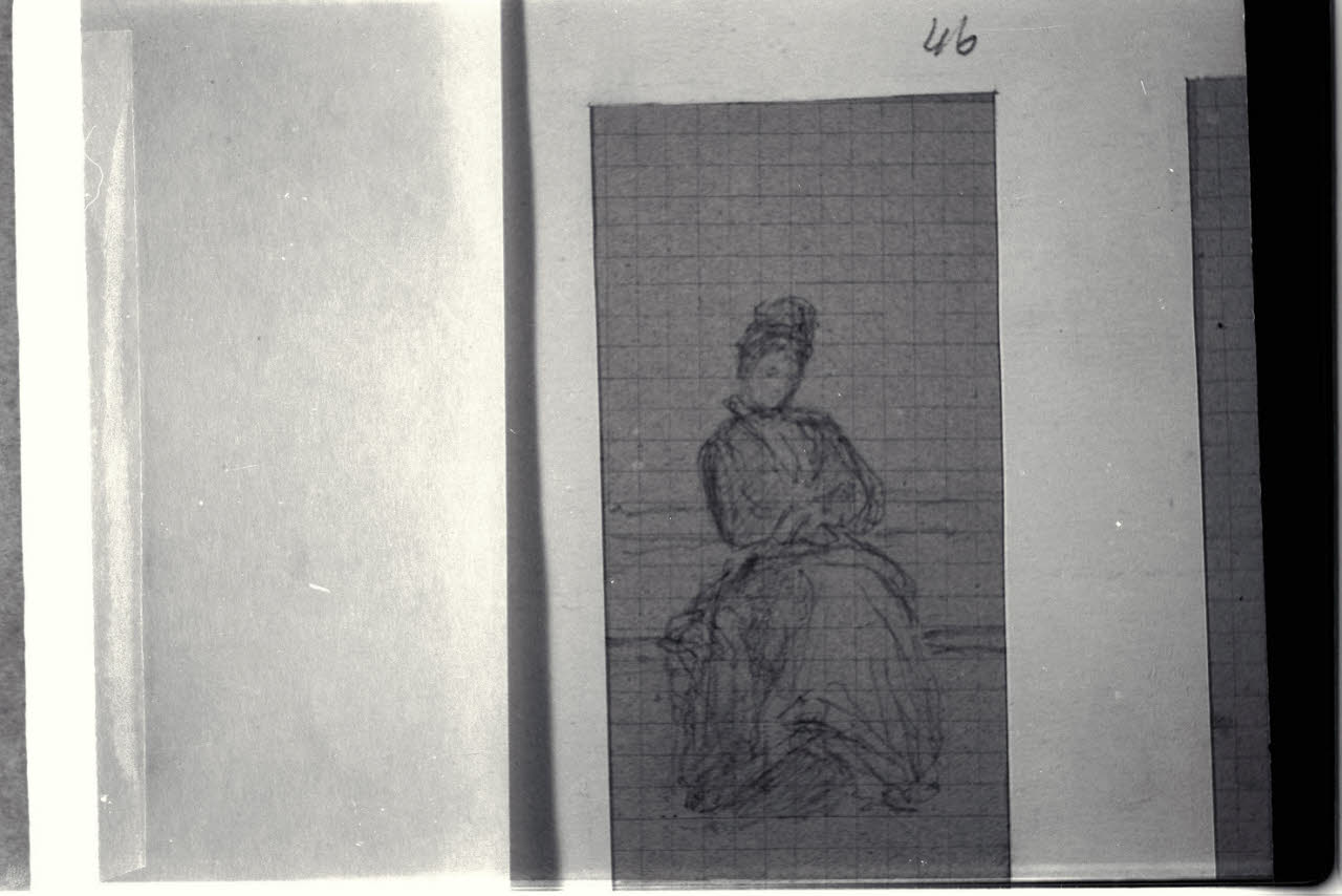 Studio di figura femminile seduta (disegno) di Durini, Alessandro (sec. XIX)